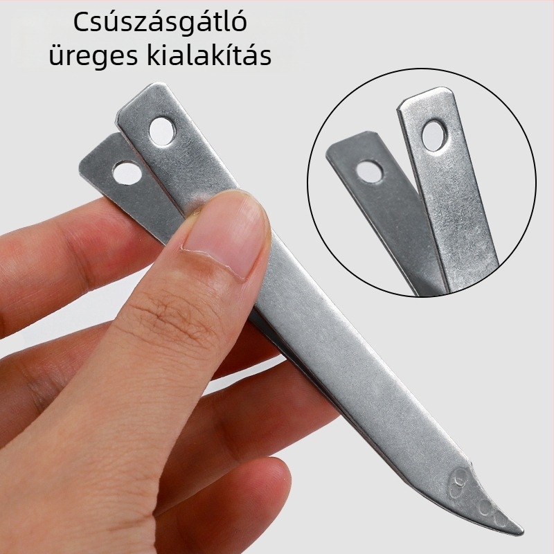 Kézzel készített cipőjavító készlet horoggal, szúróeszközzel és horgolótűvel, kiegészítőket tartalmazó dobozban