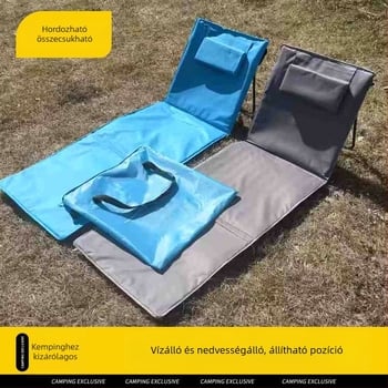 Strandmatrac kemping matrac, vastag, összecsukható háttámlával, hordozható, 1 személyes