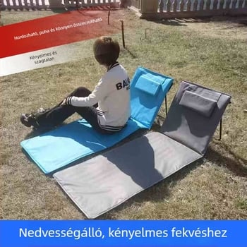 Strandmatrac kemping matrac, vastag, összecsukható háttámlával, hordozható, 1 személyes