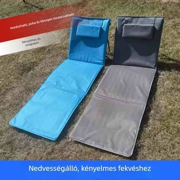 Strandmatrac kemping matrac, vastag, összecsukható háttámlával, hordozható, 1 személyes