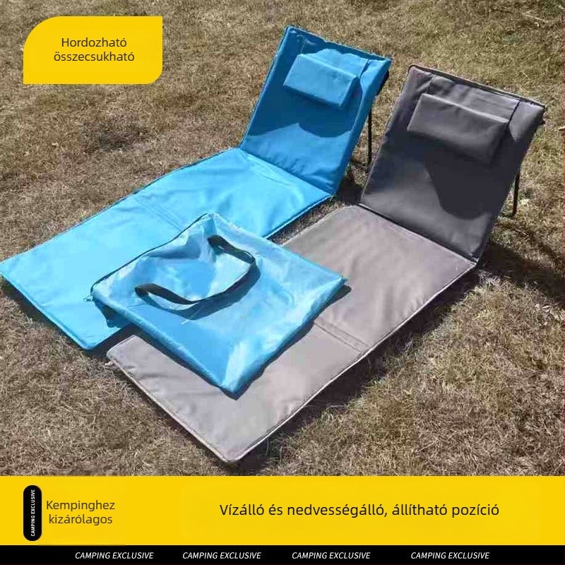 Strandmatrac kemping matrac, vastag, összecsukható háttámlával, hordozható, 1 személyes