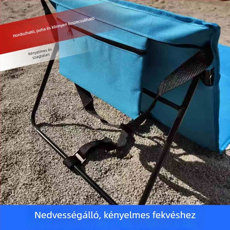 Strandmatrac kemping matrac, vastag, összecsukható háttámlával, hordozható, 1 személyes