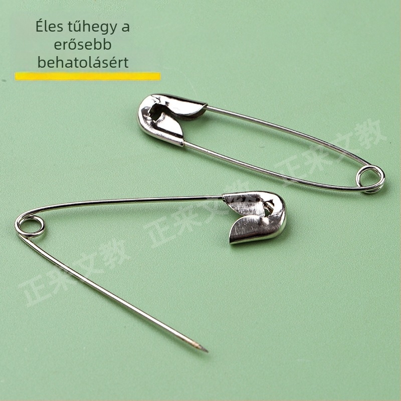 Fém biztonsági tű ruházathoz, régimódi ívelt csat