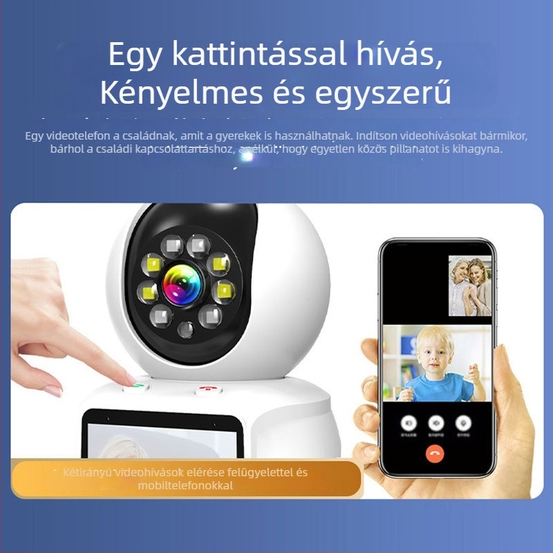 Vezeték nélküli Wi-Fi megfigyelő kamera egyetlen kattintásos videóhívással, kétirányú vizuális interkom, humanoid felvétel és automatikus járőrözés