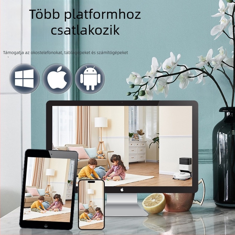 AIHKWASION Kültéri vízálló megfigyelő kamera, 4MP HD, kettős objektív, napelemes, AI kamera