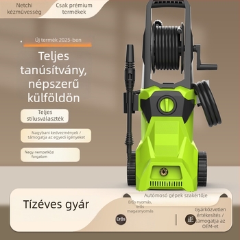 Vertikális magasnyomású autómosó – 220V, 1400W, 150 bar, 10 L/perc, otthoni használatra