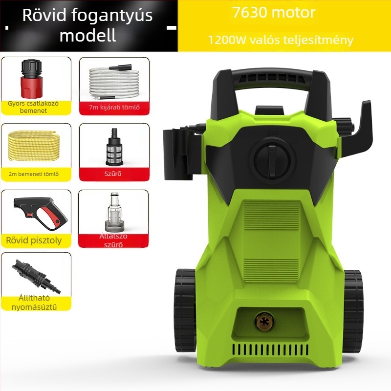 Vertikális magasnyomású autómosó – 220V, 1400W, 150 bar, 10 L/perc, otthoni használatra