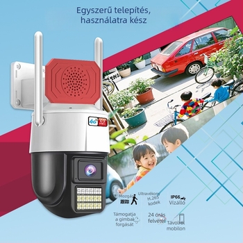 Kültéri 4G-es vezeték nélküli kamera otthoni használatra, beépített adatmentes távoli felügyelettel mobiltelefonon