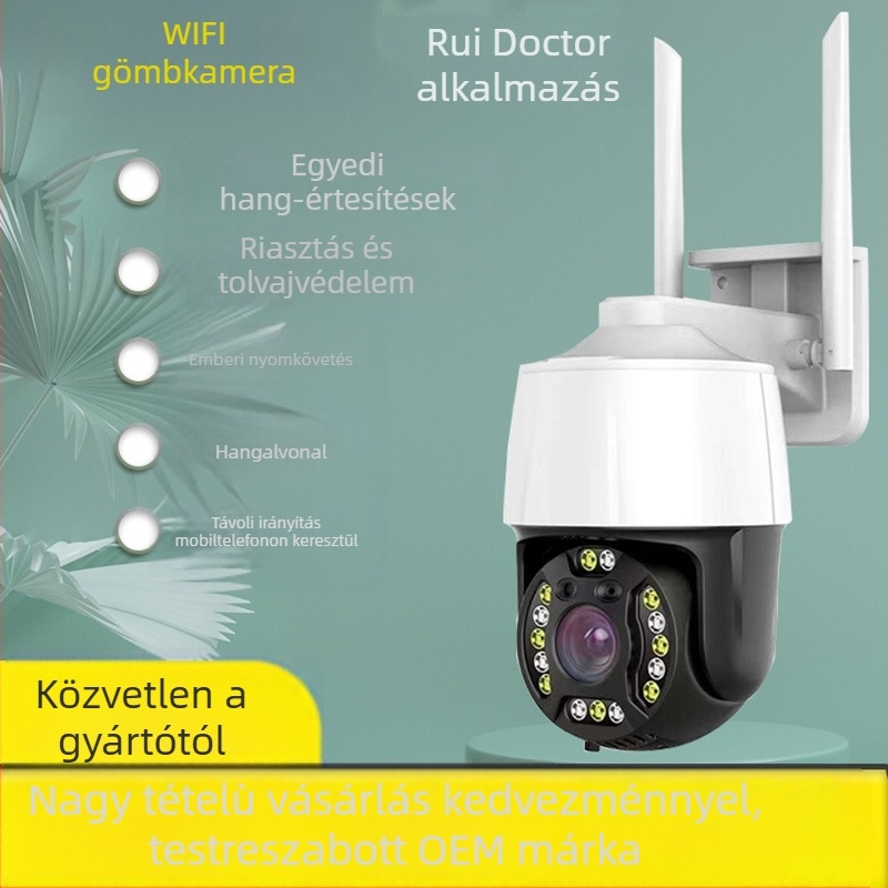 Rui Doctor 2 WiFi kupolás kamera, 3 hüvelykes, beltéri és kültéri használathoz, teljes színű, csendes, vízálló, infravörös megfigyelés