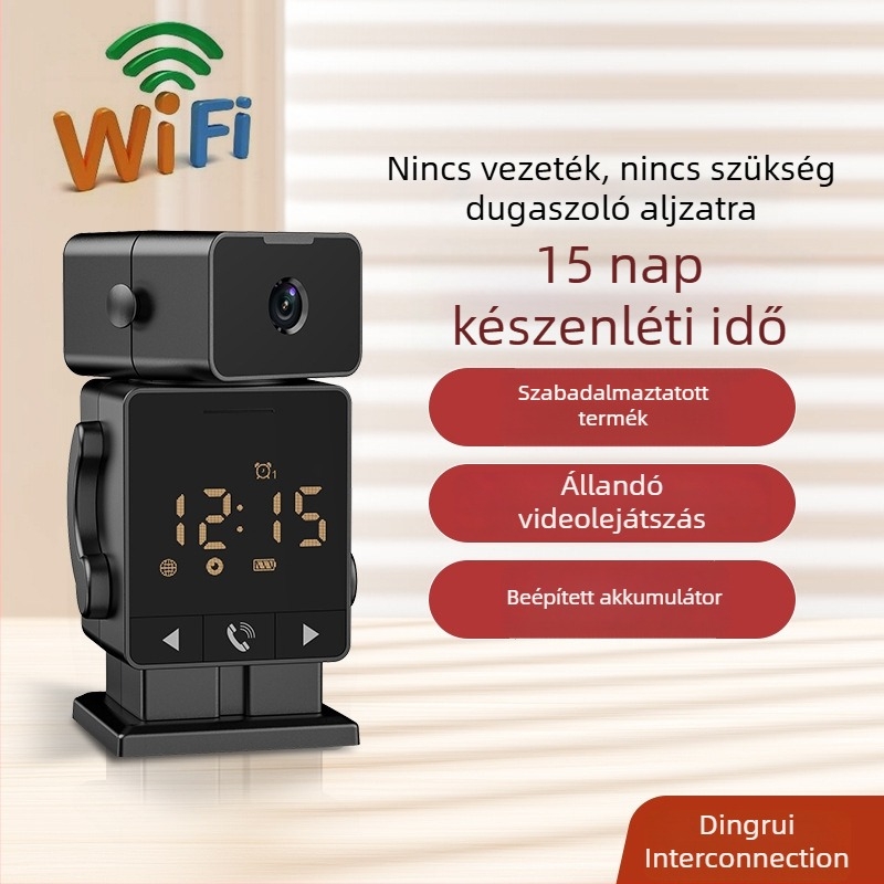 Vezeték nélküli intelligens Wi‑Fi IP kamera beépített akkumulátorral, távoli megtekintés mobilon és éjszakai látás