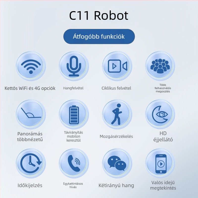 Vezeték nélküli intelligens Wi‑Fi IP kamera beépített akkumulátorral, távoli megtekintés mobilon és éjszakai látás