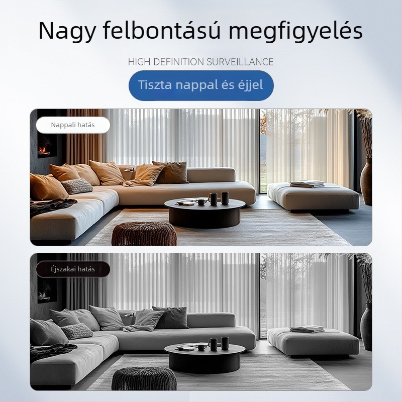 Vezeték nélküli intelligens Wi‑Fi IP kamera beépített akkumulátorral, távoli megtekintés mobilon és éjszakai látás