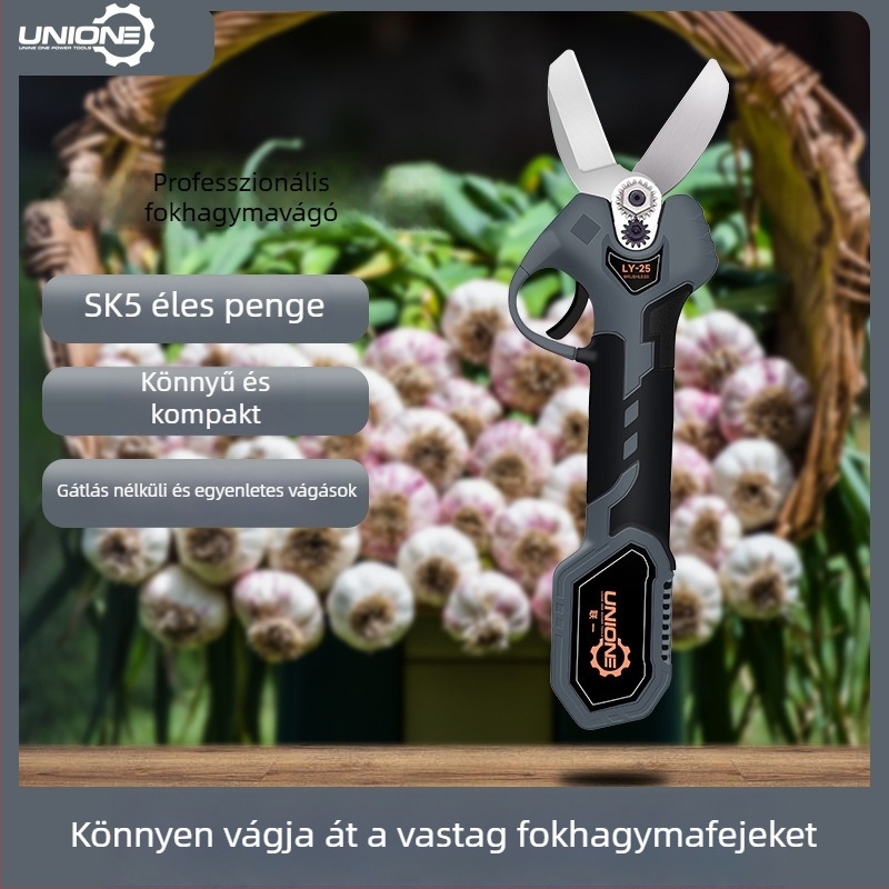 Fokhagyma elektromos olló, hálózati tápellátás, 110–220V, háztartási mezőgazdaságra, ütésmentes