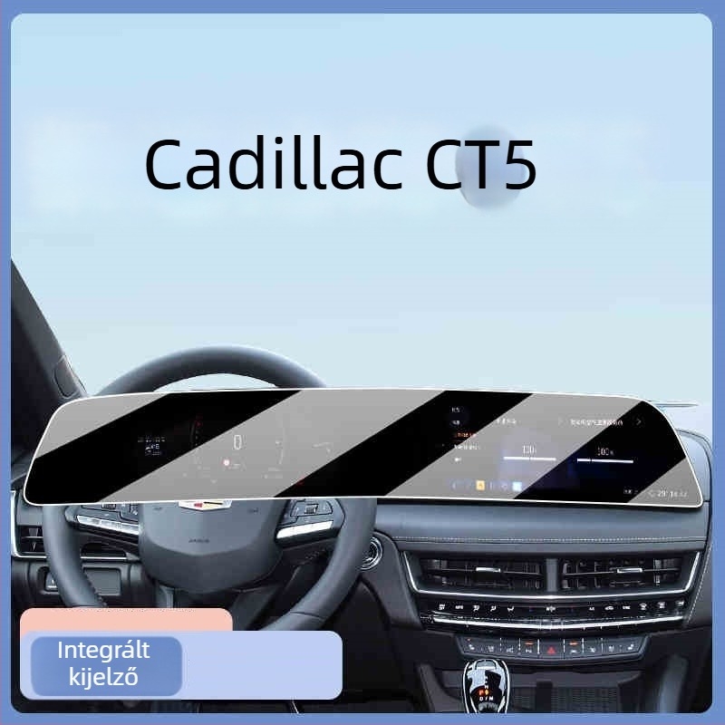 Cadillac XT5 navigációs képernyőre szánt karcálló üvegvédő 2024–2025, CT5 CT6 XT4; egy darabos formázás, ujjlenyomat-mentes