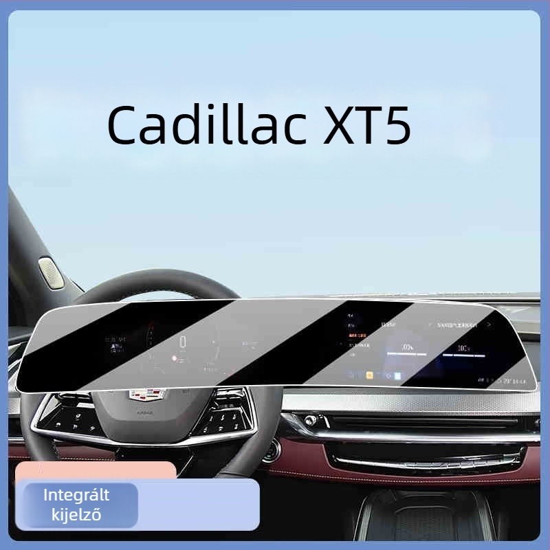 Cadillac XT5 navigációs képernyőre szánt karcálló üvegvédő 2024–2025, CT5 CT6 XT4; egy darabos formázás, ujjlenyomat-mentes