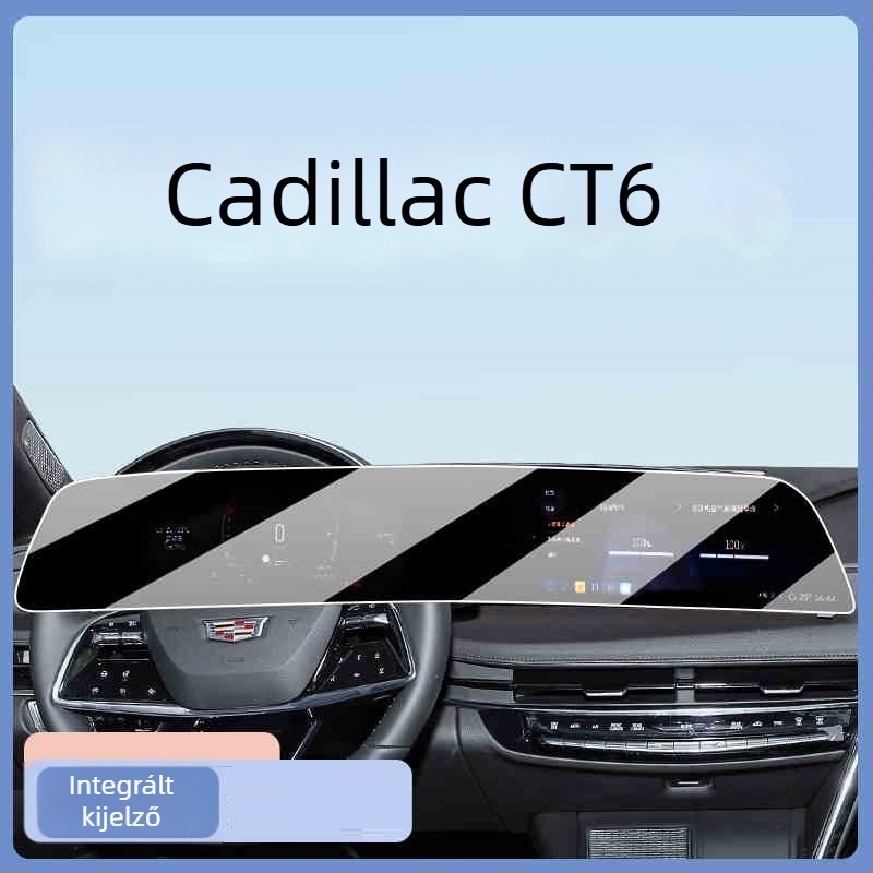 Cadillac XT5 navigációs képernyőre szánt karcálló üvegvédő 2024–2025, CT5 CT6 XT4; egy darabos formázás, ujjlenyomat-mentes
