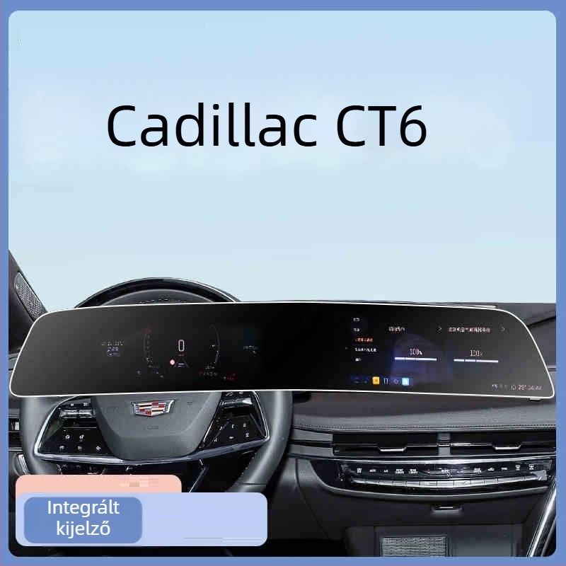 Cadillac XT5 navigációs képernyőre szánt karcálló üvegvédő 2024–2025, CT5 CT6 XT4; egy darabos formázás, ujjlenyomat-mentes