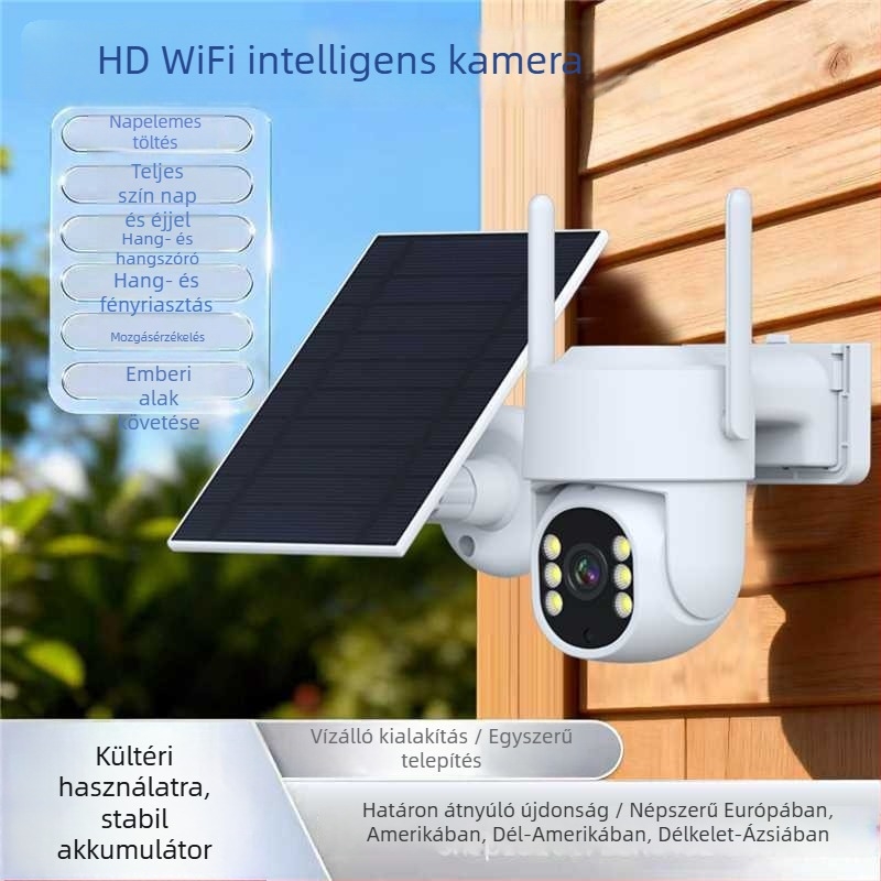 Vezeték nélküli kültéri 4G kamera, HD éjjellátás, teljes szín, 2–csatornás