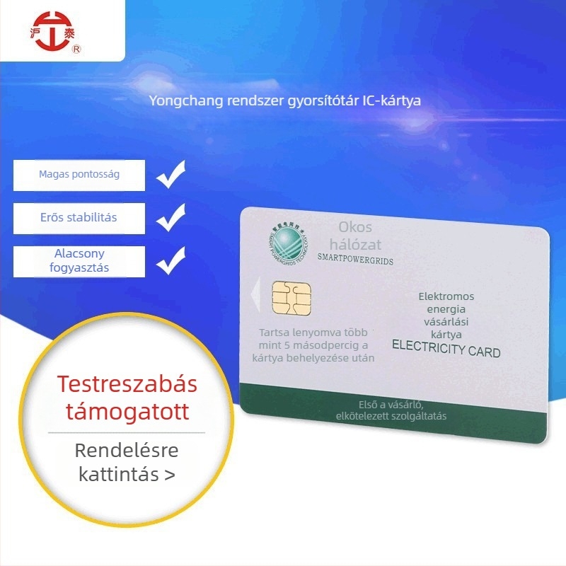 Előre fizetett IC-kártya kilowattóra-mérőkhöz (memória-kártya; érintkezéses IC-kártya; nem pénzügyi kártya)