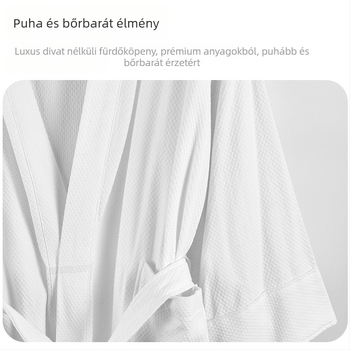 Szállodai stílusú fürdőköntös, uniszex, wafelszövésű pamut anyagból, 100% pamut, nyár, 800 g