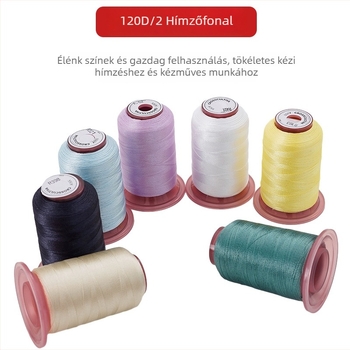 Hímzőfonal, 120D poliészter, 550 yd hossz, 60 darab készlet, márka Cloth three