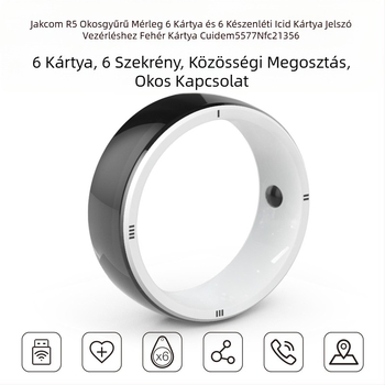 Jakcom R5 okos gyűrű hozzáférés-vezérléshez, 6 kártya támogatással (2 IC, 2 ID, 2 NFC) – memória 100