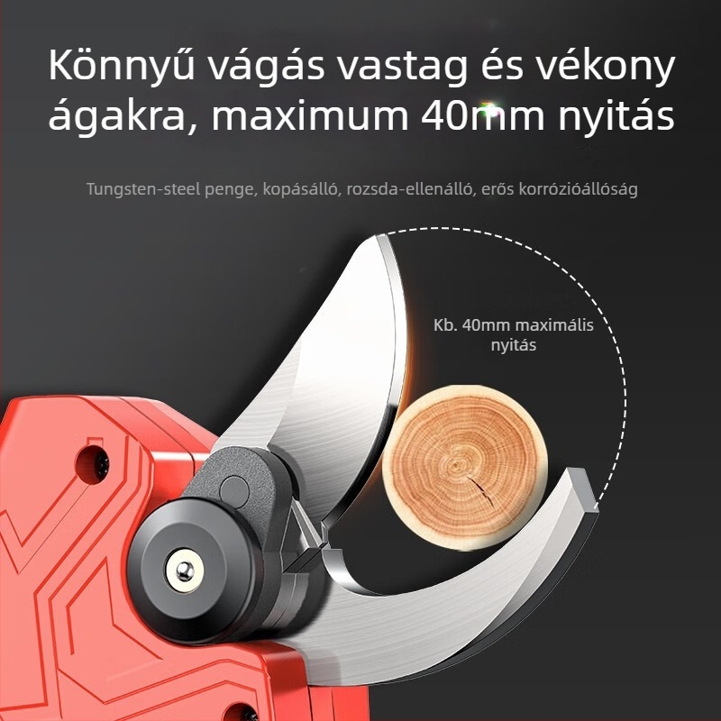 3.0-s elektromos metszőolló kültéri használatra, újratölthető, gyümölcsfákhoz