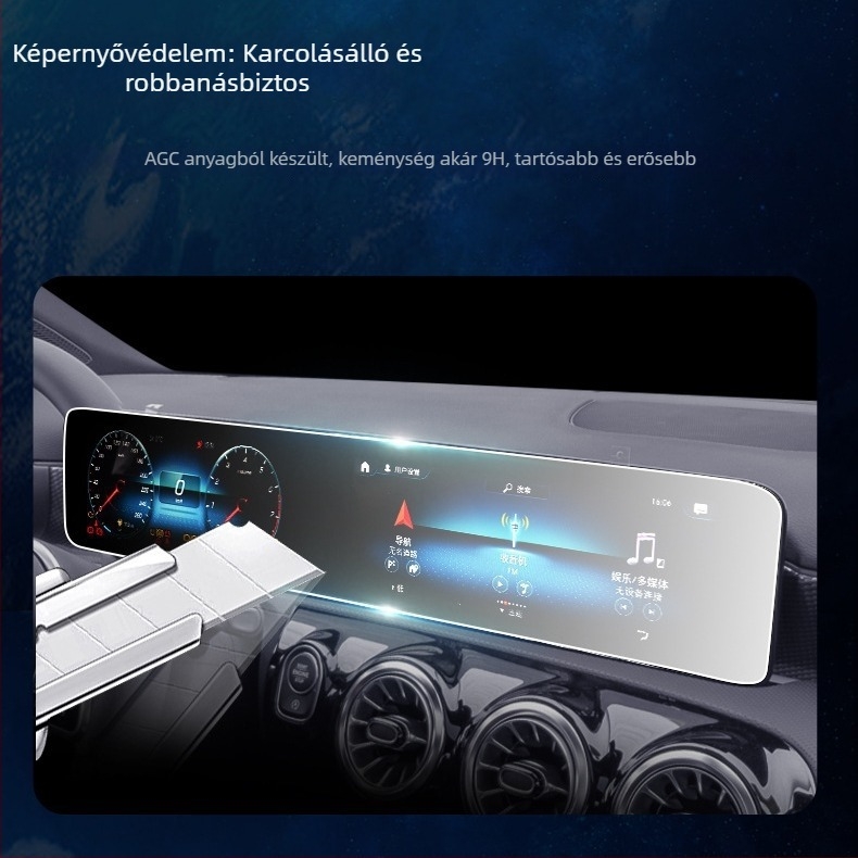 GAC Aion YPLUS központi navigációs kijelzőhöz készült edzett üvegből készült képernyővédő, egy darabbos kialakítás, anti-ujjlenyomat