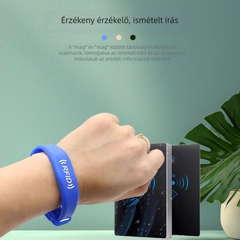 Okos IC-kártya karkötő — vízálló, átírható, szilikonból, érintkezős IC-vel, hozzáférésre (szauna, uszoda, lift)