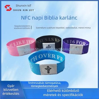 RFID rugalmas karkötő NFC-vel – érzékelési távolság 1–5 cm, olvasás/írás chip, 1024 memória, HF-passzív