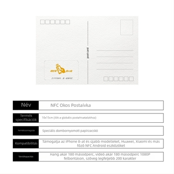 NFC képeslap – testreszabható ballagási emlék, esküvői meghívó és üdvözlőlapok; edzett üveg; márka Heekgoo