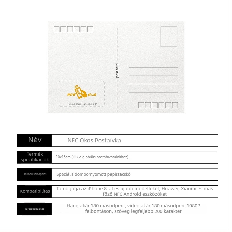 NFC képeslap – testreszabható ballagási emlék, esküvői meghívó és üdvözlőlapok; edzett üveg; márka Heekgoo