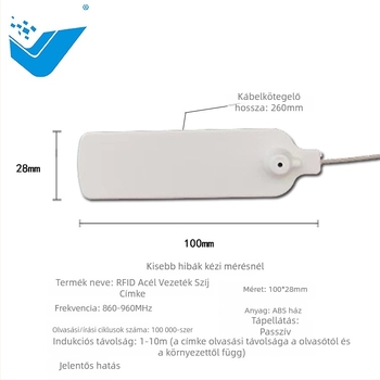 UHF RFID elektronikus címke – Modell QFBQ-B, Chip U8, Tárolókapacitás 128, Olvasási/írási idő 1-2, Érzékelési távolság 100-1000