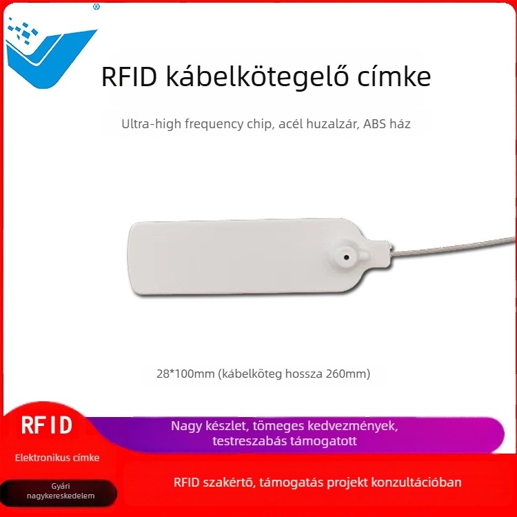 UHF RFID elektronikus címke – Modell QFBQ-B, Chip U8, Tárolókapacitás 128, Olvasási/írási idő 1-2, Érzékelési távolság 100-1000