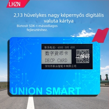 Bluetoothos személyre szabott aktív digitális kijelzővel rendelkező hardveres valutapénztárca kártya — (Modell LH 20211203; Termék kód LH 20211203; Anyag PVC; -20–80°C; Testreszabás elérhető)