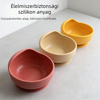 Szilikon csiga alakú tál és kanál babáknak – 2 darabos etetőkészlet, élelmiszerbiztos szilikon, 6 hónapos kortól