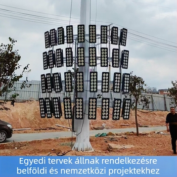Nagy teljesítményű napelemes kertvilágítás, IP65 vízálló, fényvezérlés, 100 W, 6 V, 6–12 órás üzemidő