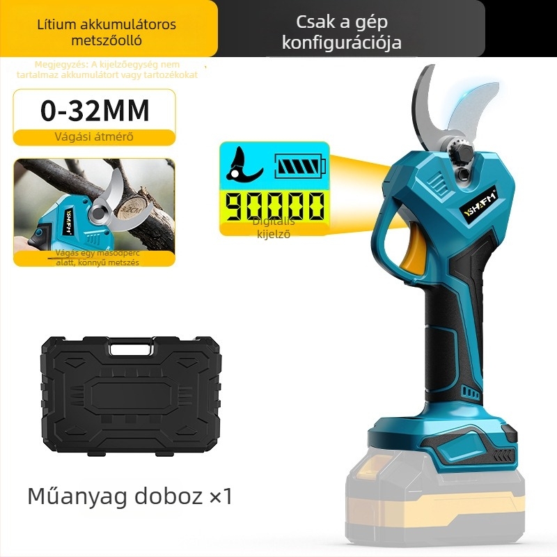 32 részes kerti szerszámkészlet elektromos metszővel, hordozható lítium-ion akkumulátoros metsző gyümölcsfákhoz