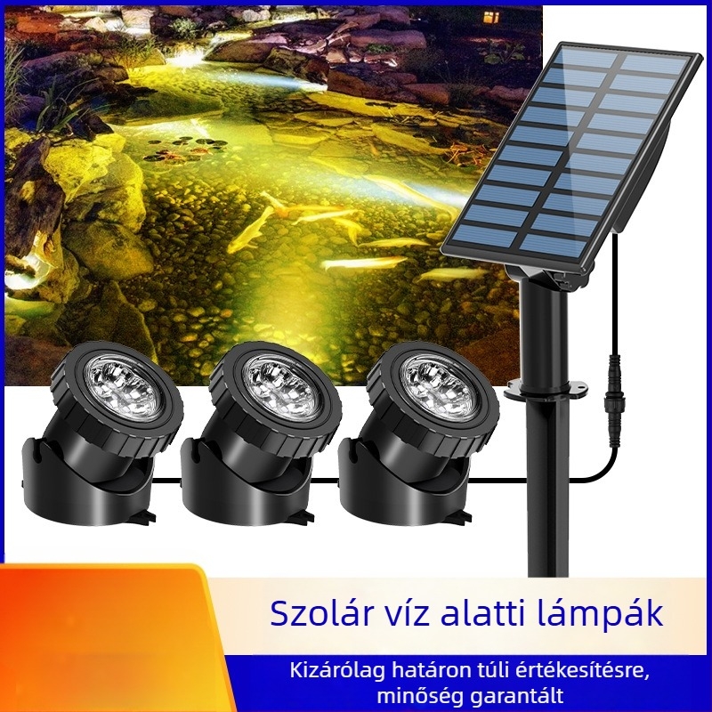 Napelemes medencevilágítás kültéri használatra, színes víz alatti fények, kert és gyep megvilágítása, vízálló medencevilágítás