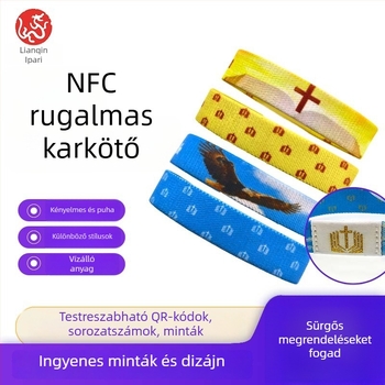 Testreszabható rugalmas NFC karkötő identitásfelismeréssel; Chip: olvasás/írás; Kapacitás: 1024; Érzékelési távolság: 1–4; Olvasás/írás idő: 1–2; Hordozó frekvencia: HF