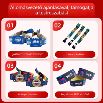 RFID csuklópánt (1~4 érzékelési távolság, olvasási/írási chip, 1024 memóriaméret, olvasási/írási idő 1~2 s, magas frekvencia)