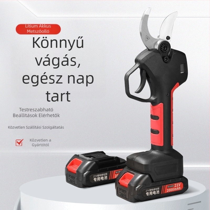 Qi Jin Kijelzővel ellátott elektromos metszőolló, kerthez és gyümölcsfákhoz (21V)
