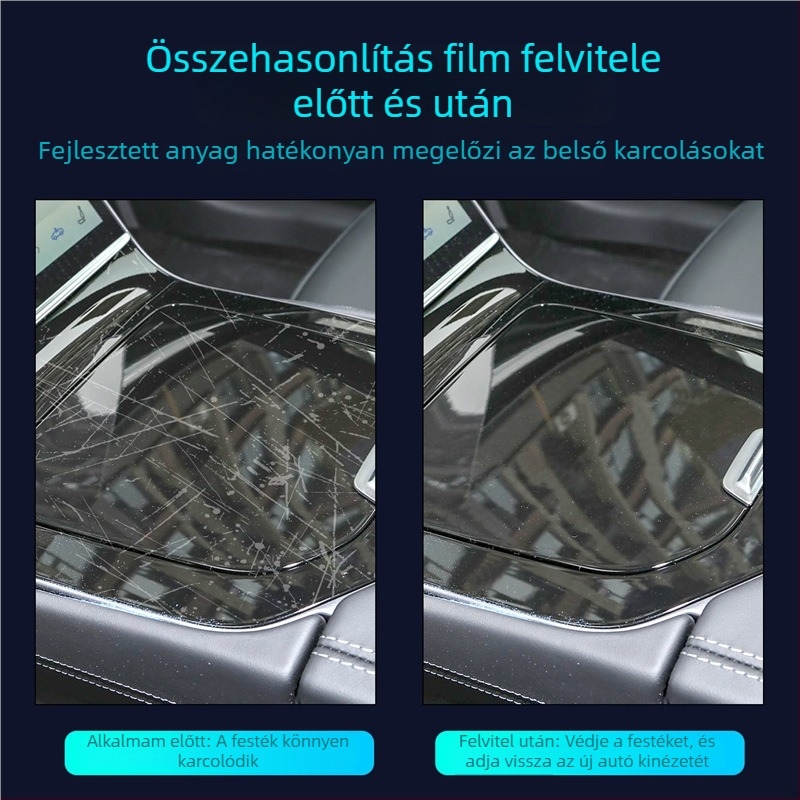 Központi kezelőpanel navigációs kijelzőjének védőfóliája | PET anyag | Hőmérsékletálló (magas/alacsony) | Univerzális kompatibilitás