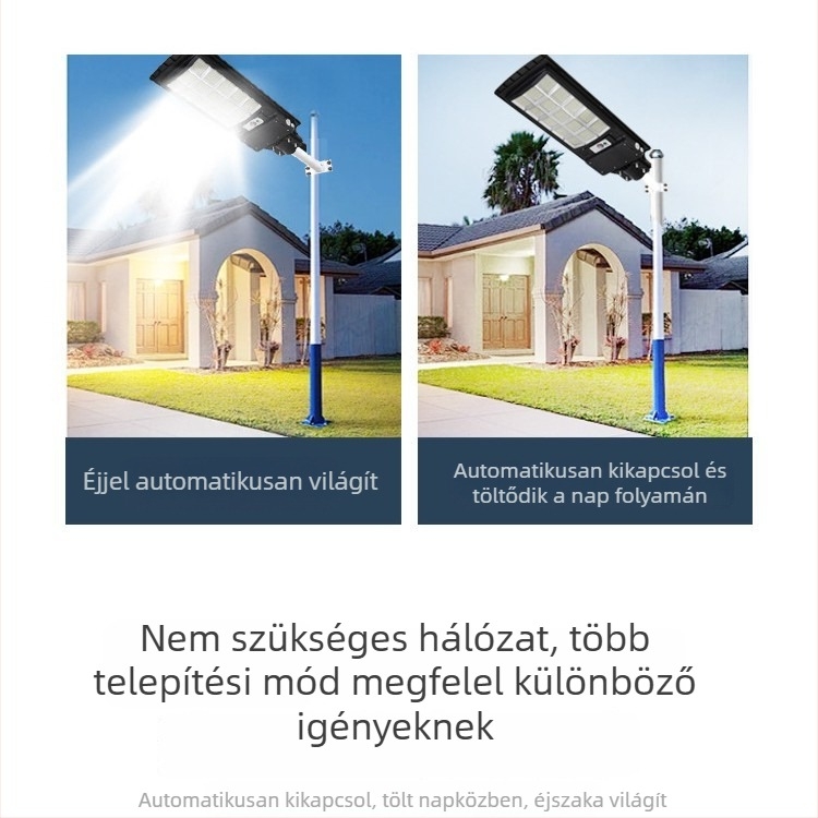 Napelemes kültéri kertvilágítás háztartási célra, IP65 vízálló, All-in-One dizájn, Modell TYN-Y059, LED fényforrás, megvilágítási terület 200 m² vagy több
