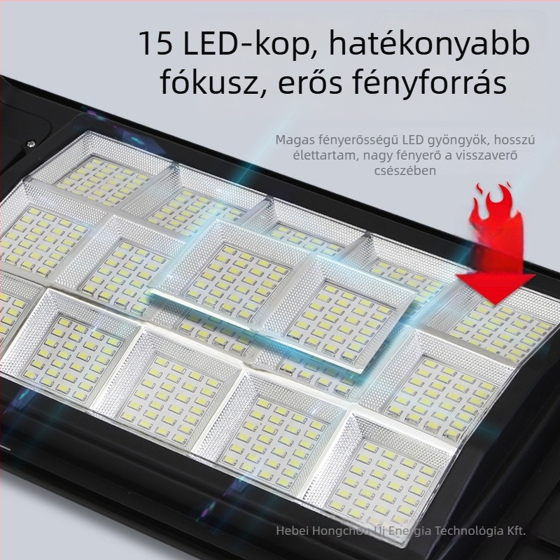 Napelemes kültéri kertvilágítás háztartási célra, IP65 vízálló, All-in-One dizájn, Modell TYN-Y059, LED fényforrás, megvilágítási terület 200 m² vagy több