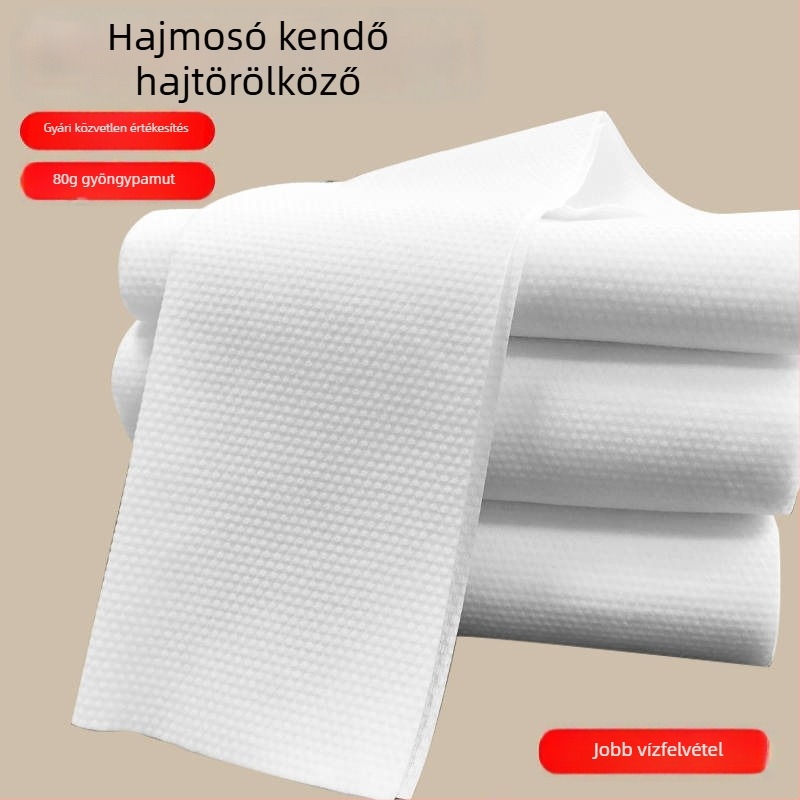 Egyszer használatos hajtörölköző turban a szalon számára, vastag, gyöngyház mintázatú
