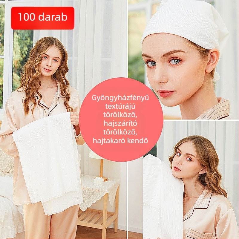 Egyszer használatos hajtörölköző turban a szalon számára, vastag, gyöngyház mintázatú