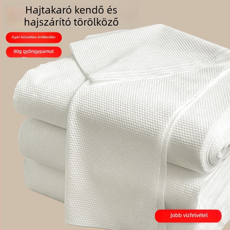 Egyszer használatos hajtörölköző turban a szalon számára, vastag, gyöngyház mintázatú