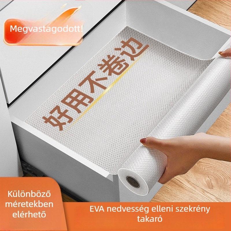EVA fiók nedvességvédő alátét - négyzet alakú, csúszásmentes felület, konyha, hűtő és szekrény számára