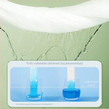 Egyszer használatos, vastagított fürdő- és hajtörölközők, egyenként csomagolva, nem szövött anyagból, vízfelvétel 5–10 mp, utazásokhoz, szállodákhoz, fodrász- és szépségszalonokhoz